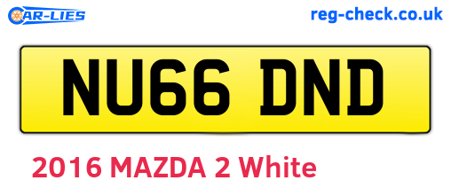 NU66DND are the vehicle registration plates.