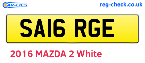 SA16RGE are the vehicle registration plates.