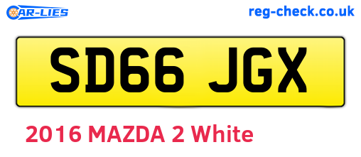 SD66JGX are the vehicle registration plates.