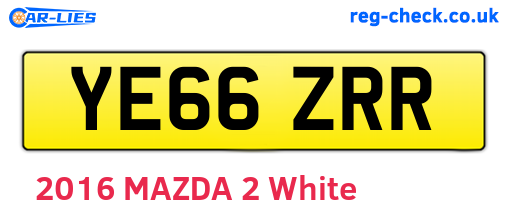 YE66ZRR are the vehicle registration plates.