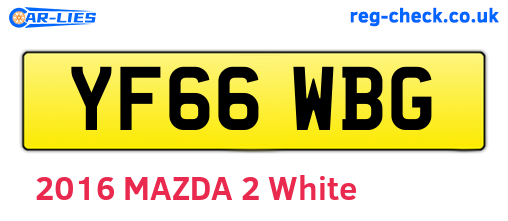 YF66WBG are the vehicle registration plates.