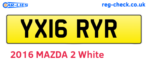 YX16RYR are the vehicle registration plates.