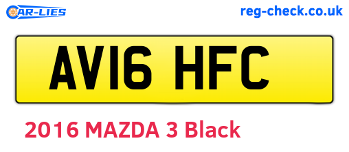 AV16HFC are the vehicle registration plates.