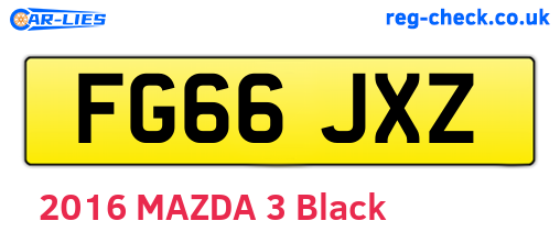 FG66JXZ are the vehicle registration plates.