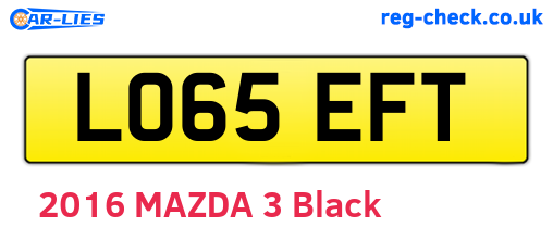 LO65EFT are the vehicle registration plates.