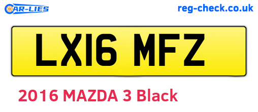 LX16MFZ are the vehicle registration plates.
