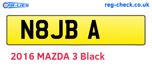 N8JBA are the vehicle registration plates.