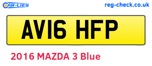 AV16HFP are the vehicle registration plates.