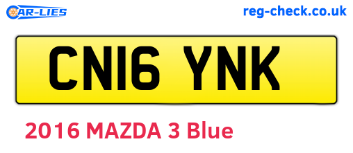CN16YNK are the vehicle registration plates.