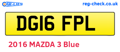 DG16FPL are the vehicle registration plates.