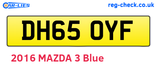 DH65OYF are the vehicle registration plates.