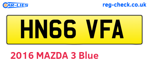 HN66VFA are the vehicle registration plates.
