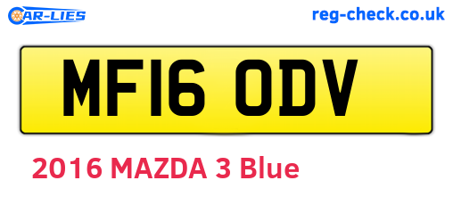 MF16ODV are the vehicle registration plates.