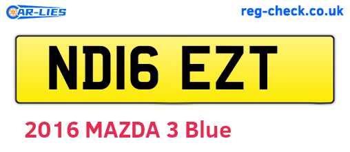 ND16EZT are the vehicle registration plates.