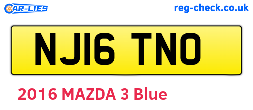 NJ16TNO are the vehicle registration plates.