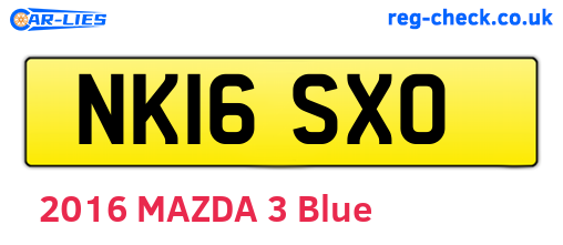 NK16SXO are the vehicle registration plates.