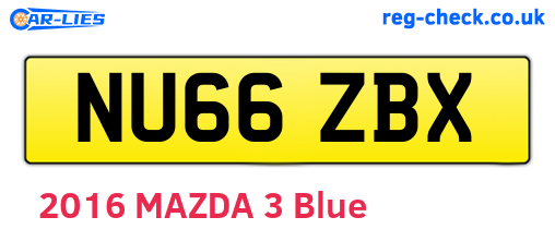 NU66ZBX are the vehicle registration plates.