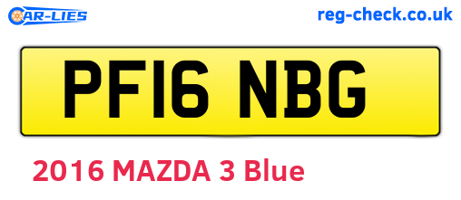 PF16NBG are the vehicle registration plates.