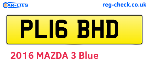 PL16BHD are the vehicle registration plates.