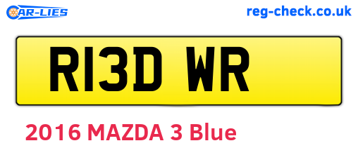 R13DWR are the vehicle registration plates.