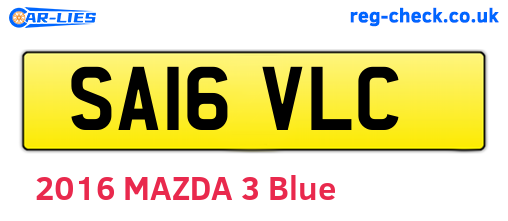 SA16VLC are the vehicle registration plates.