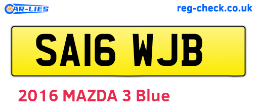 SA16WJB are the vehicle registration plates.