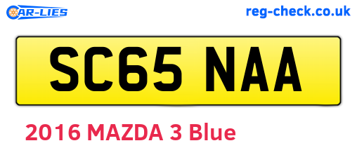 SC65NAA are the vehicle registration plates.