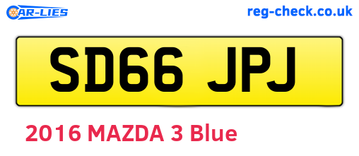 SD66JPJ are the vehicle registration plates.