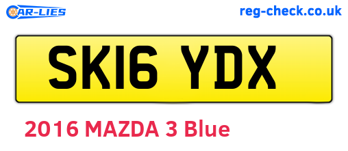 SK16YDX are the vehicle registration plates.