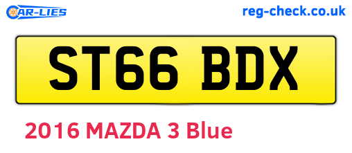 ST66BDX are the vehicle registration plates.