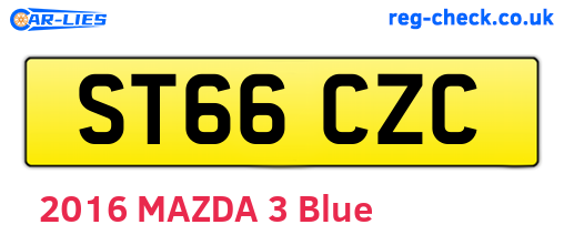ST66CZC are the vehicle registration plates.