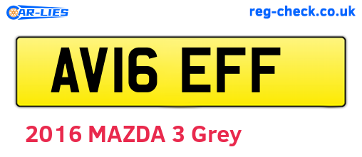 AV16EFF are the vehicle registration plates.