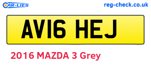 AV16HEJ are the vehicle registration plates.