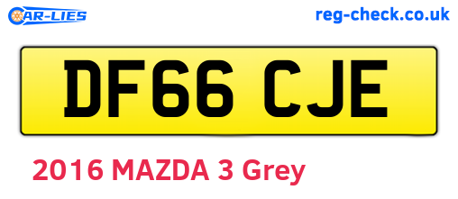 DF66CJE are the vehicle registration plates.