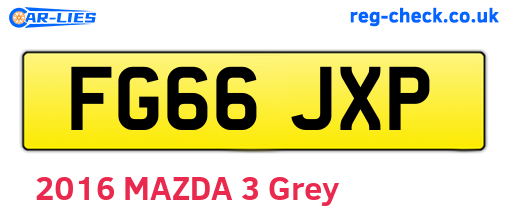 FG66JXP are the vehicle registration plates.