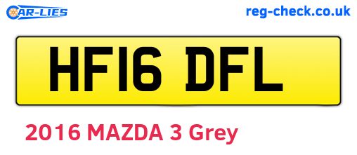 HF16DFL are the vehicle registration plates.