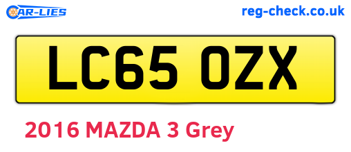 LC65OZX are the vehicle registration plates.