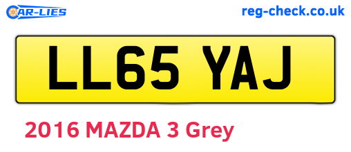 LL65YAJ are the vehicle registration plates.