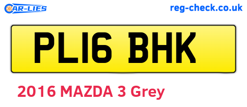 PL16BHK are the vehicle registration plates.