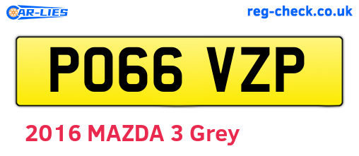 PO66VZP are the vehicle registration plates.