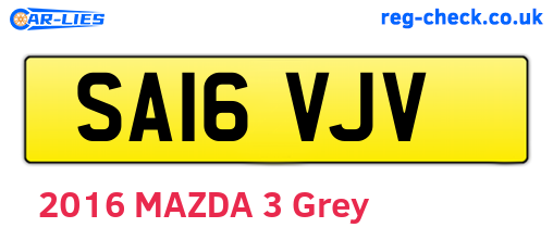 SA16VJV are the vehicle registration plates.