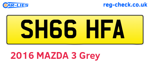 SH66HFA are the vehicle registration plates.