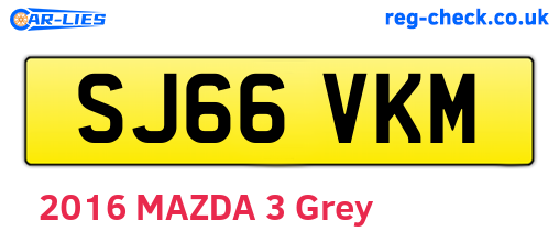 SJ66VKM are the vehicle registration plates.