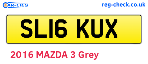 SL16KUX are the vehicle registration plates.