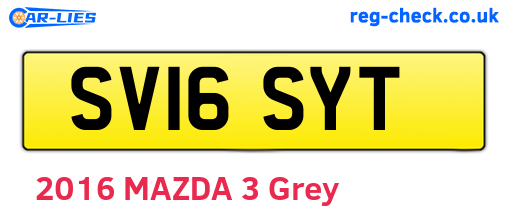 SV16SYT are the vehicle registration plates.