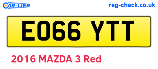 EO66YTT are the vehicle registration plates.