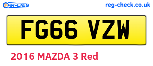 FG66VZW are the vehicle registration plates.