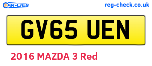 GV65UEN are the vehicle registration plates.