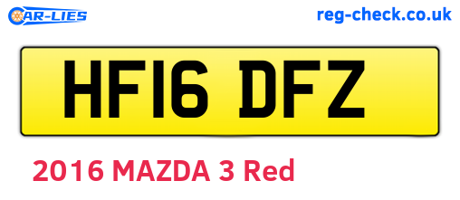 HF16DFZ are the vehicle registration plates.