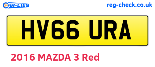 HV66URA are the vehicle registration plates.
